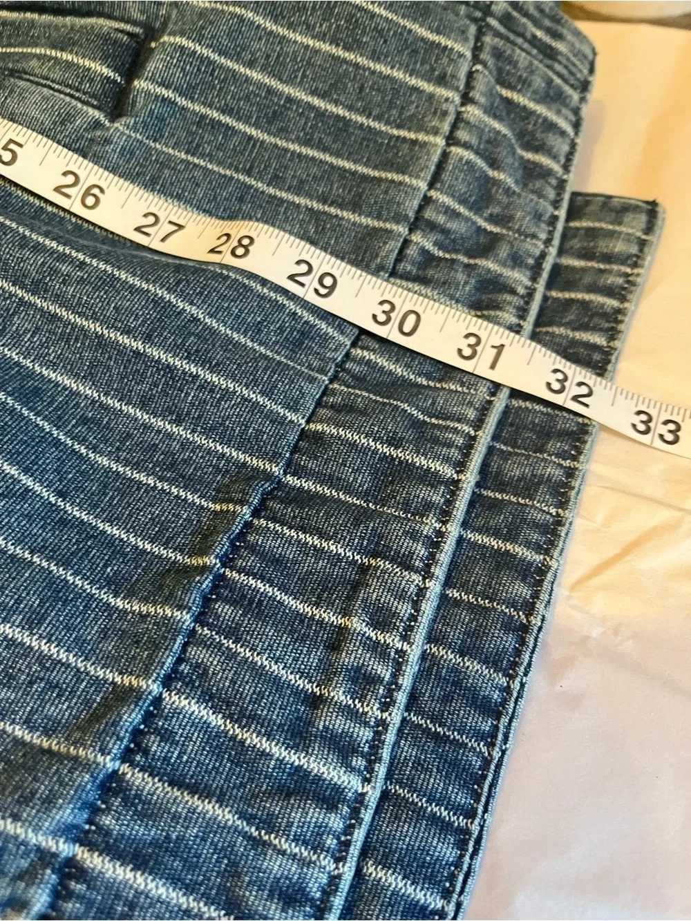 NWT Free people size XL Madison city pinstripe denim jacket - Picture 9 of 12